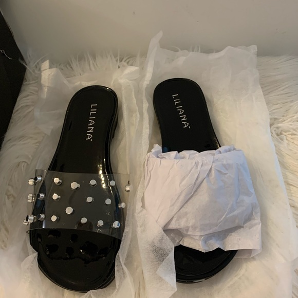 Studded PVC Sandals - Picture 2 of 4